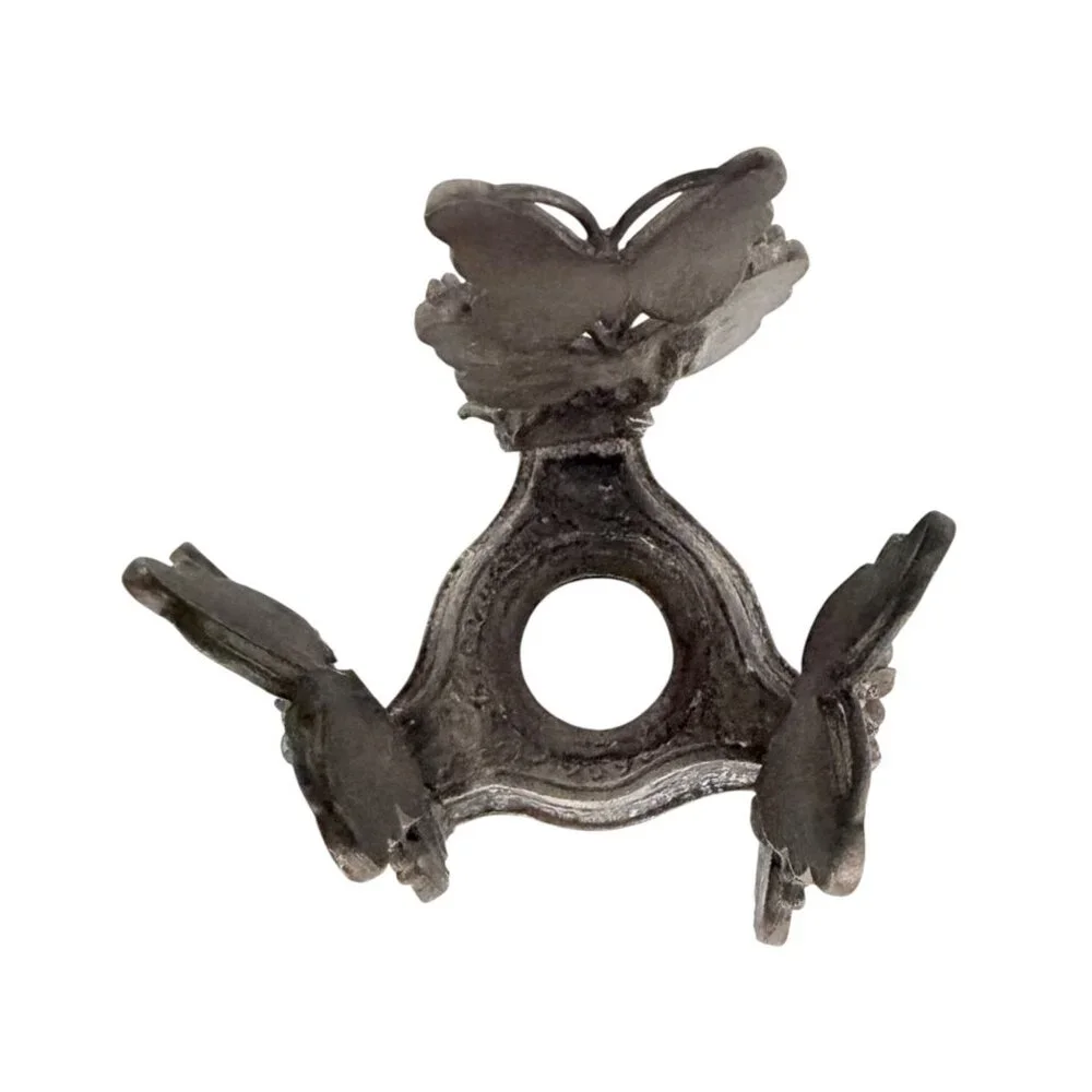 Pewter Ornate Butterfly‎ Garden Design Cottagecore Candle Napkin Holder